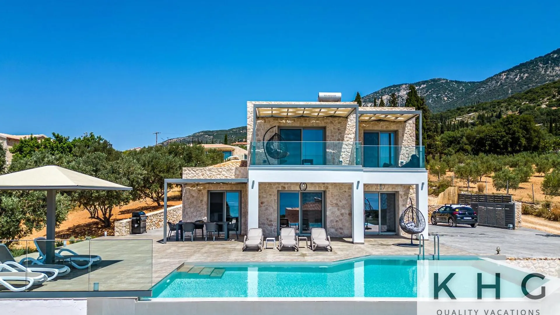Blue Pearl Villa With Private Pool In Afrato Village! Infinite Sea Views! Trapezaki