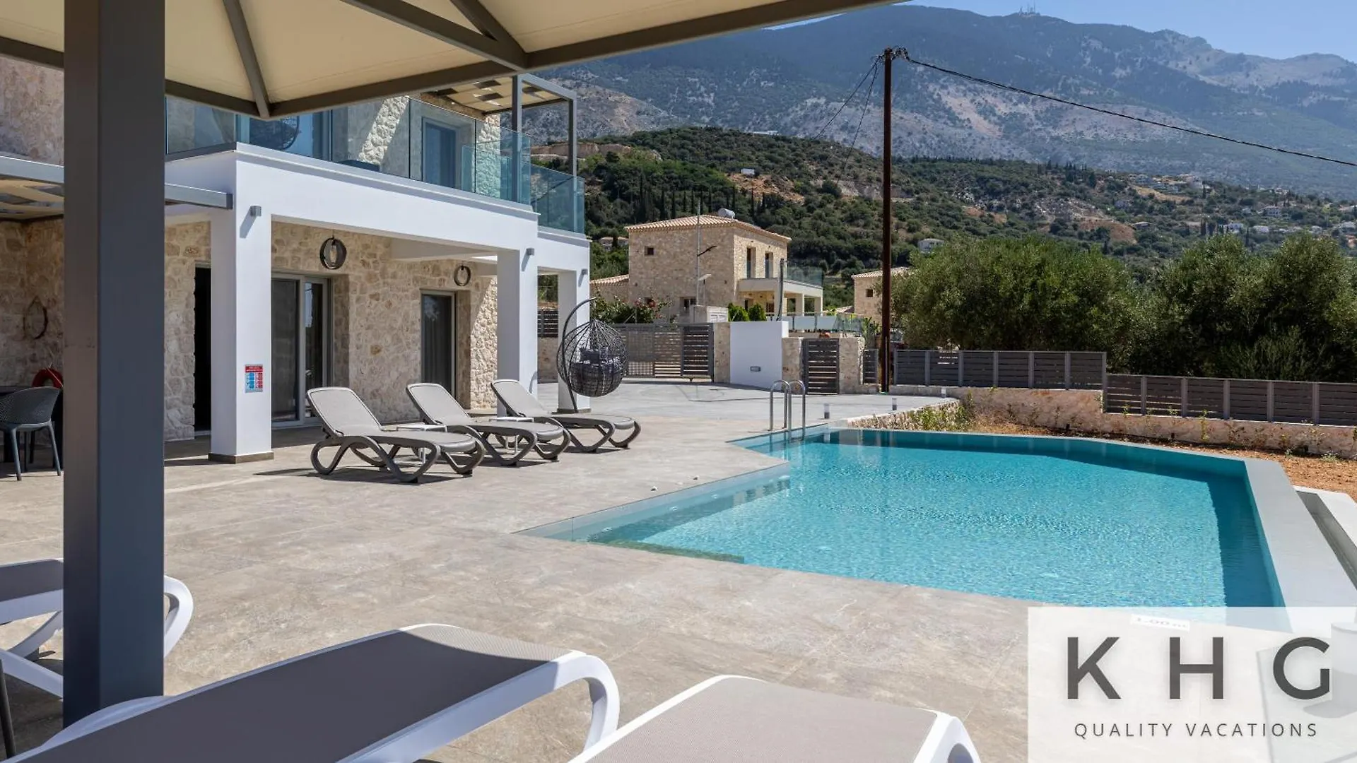 Blue Pearl Villa With Private Pool In Afrato Village! Infinite Sea Views! Trapezaki   Trapezaki (Kefalonia)